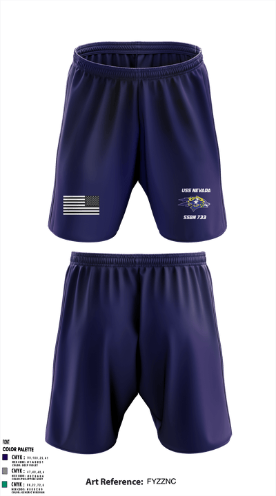 USS NEVADA SSBN 733 65073503 Athletic Shorts With Pockets - 2