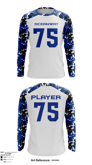 Long Sleeve Performance Shirt, Oceanway Buccaneers, Football, Teamtime, Team time, sublimation, custom sports apparel, team uniforms, spirit wear, spiritwear, sports uniforms, custom shirts, team store, custom team store, fundraiser sports, apparel fundraiser