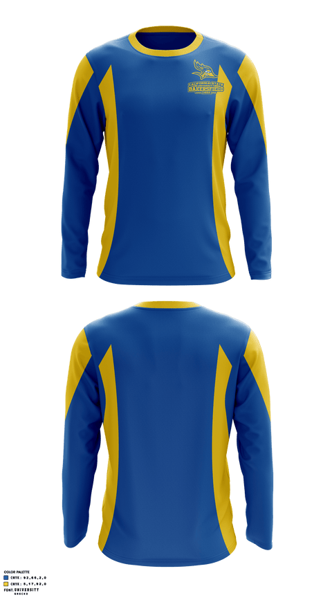Long Sleeve Performance Shirt, California State University Bakersfield Cheer, School Spirit Store, Teamtime, Team time, sublimation, custom sports apparel, team uniforms, spirit wear, spiritwear, sports uniforms, custom shirts, team store, custom team store, fundraiser sports, apparel fundraiser