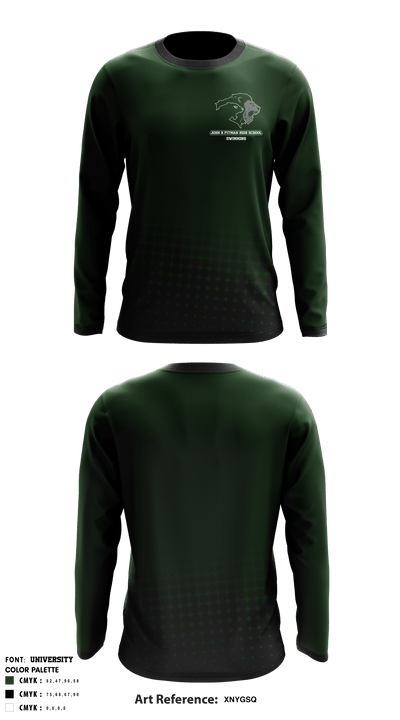 John H Pitman High School Swimming 15537325 Long Sleeve Performance Shirt - 1