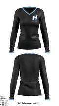 Huntingtown Girls Basketball 50634737 Women's Long Sleeve V-neck Shirt - 3
