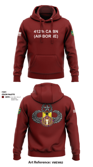 Hoodie, 412TH CA BN, , Teamtime, Team time, sublimation, custom sports apparel, team uniforms, spirit wear, spiritwear, sports uniforms, custom shirts, team store, custom team store, fundraiser sports, apparel fundraiser
