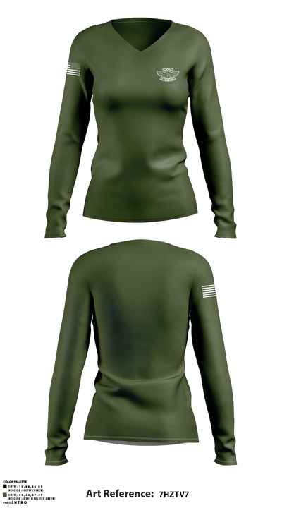 Ocala Helitack 47748855 Women's Long Sleeve V-neck Shirt - 2