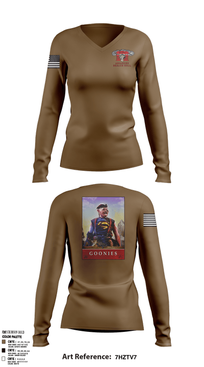 Goonies 87135020 Women's Long Sleeve V-neck Shirt - 2