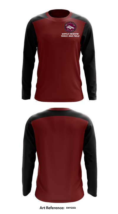 Maple Heights track and field 7243647 Long Sleeve Performance Shirt - 1