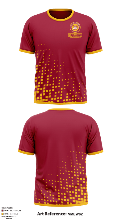 Highland High School Swimming 13550474 Short Sleeve Performance Shirt - 1