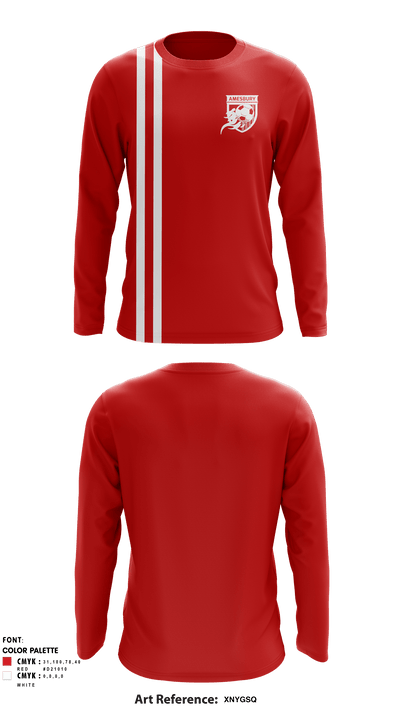 Amesbury Soccer Association 67153437 Long Sleeve Performance Shirt - 1