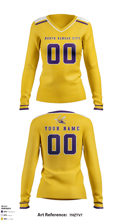 North Kansas City High School Women's Volleyball 81173227 Women's Long Sleeve V-neck Shirt - 2