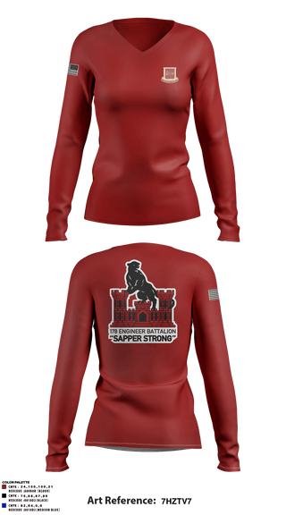 Women's Long Sleeve Vneck Shirt, , Army, Teamtime, Team time, sublimation, custom sports apparel, team uniforms, spirit wear, spiritwear, sports uniforms, custom shirts, team store, custom team store, fundraiser sports, apparel fundraiser