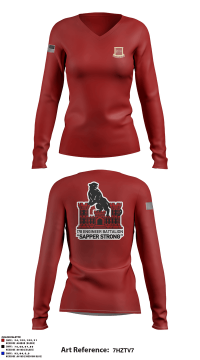 178th EN BN 26721135 Women's Long Sleeve V-neck Shirt - 7