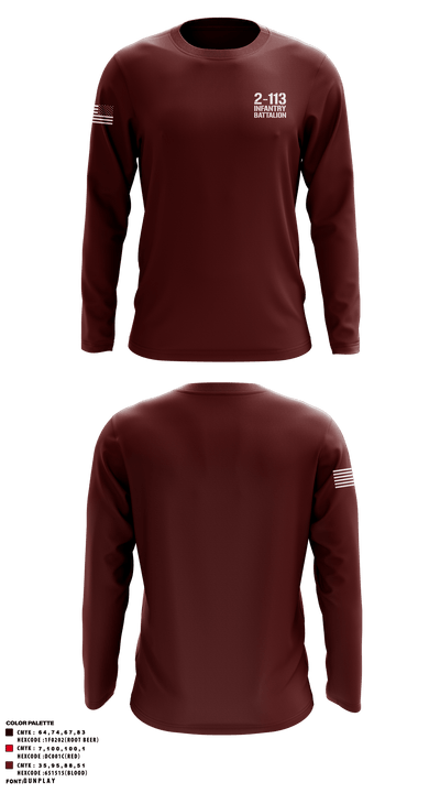 2-113 Infantry Battalion 17393879 Long Sleeve Performance Shirt - 3