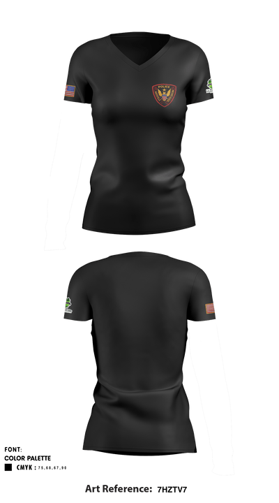 Maysville Police Department 76204305 Women's Short Sleeve V-neck Shirt - 1