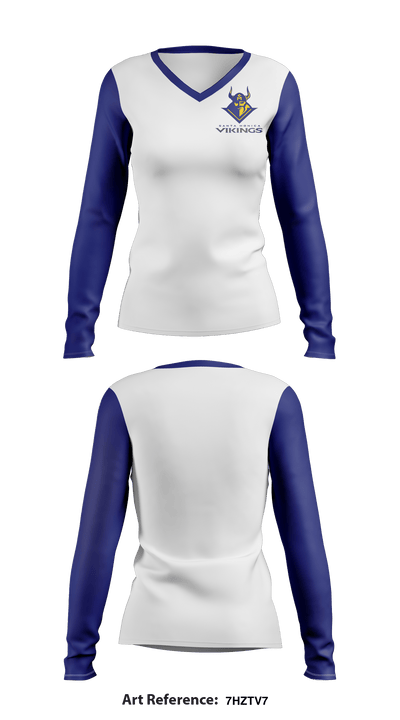 Santa Monica lacrosse 81580290 Women's Long Sleeve V-neck Shirt - 1