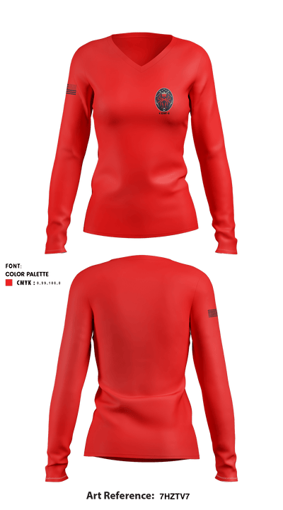 4 EEWF-B 3705708 Women's Long Sleeve V-neck Shirt - 1