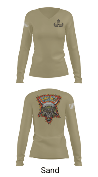 Women's Long Sleeve Vneck Shirt, , Army, Teamtime, Team time, sublimation, custom sports apparel, team uniforms, spirit wear, spiritwear, sports uniforms, custom shirts, team store, custom team store, fundraiser sports, apparel fundraiser