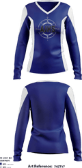 Auburn Junior High School Cheer 19595021 Women's Long Sleeve V-neck Shirt - 1