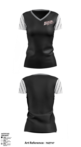 Women's Short Sleeve Vneck Shirt, Stealth Softball Org, Softball, Teamtime, Team time, sublimation, custom sports apparel, team uniforms, spirit wear, spiritwear, sports uniforms, custom shirts, team store, custom team store, fundraiser sports, apparel fundraiser