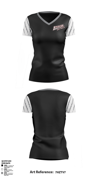 Stealth Softball Org 44677915 Women's Short Sleeve V-neck Shirt - 5