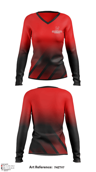 Women's Long Sleeve Vneck Shirt, Crestwood High School Soccer, Men's Soccer, Teamtime, Team time, sublimation, custom sports apparel, team uniforms, spirit wear, spiritwear, sports uniforms, custom shirts, team store, custom team store, fundraiser sports, apparel fundraiser