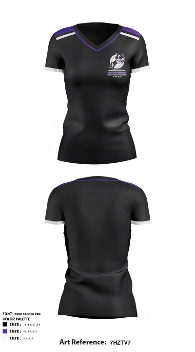 Monroe-Woodbury Middle School Crusaders Cheer 22485215 Women's Short Sleeve V-neck Shirt - 1