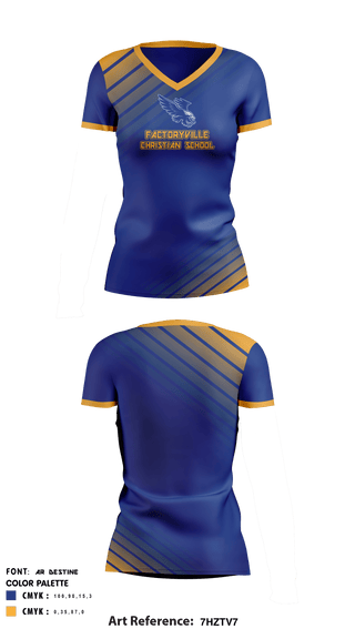 Women's Short Sleeve Vneck Shirt, Factoryville Christian School, School Spirit Store, Teamtime, Team time, sublimation, custom sports apparel, team uniforms, spirit wear, spiritwear, sports uniforms, custom shirts, team store, custom team store, fundraiser sports, apparel fundraiser