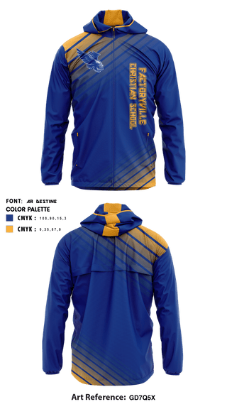 Windbreaker, Factoryville Christian School, School Spirit Store, Teamtime, Team time, sublimation, custom sports apparel, team uniforms, spirit wear, spiritwear, sports uniforms, custom shirts, team store, custom team store, fundraiser sports, apparel fundraiser