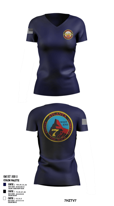 Atlanta fire station 7 “ THE ROCK” 42892340 Women's Short Sleeve V-neck Shirt - 49