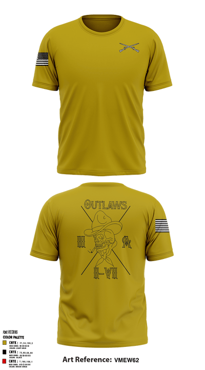 3rd Platoon Outlaws 57777310 Short Sleeve Performance Shirt - 1