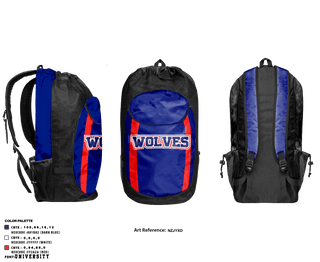 Gear Bag, Wolves, Football, Teamtime, Team time, sublimation, custom sports apparel, team uniforms, spirit wear, spiritwear, sports uniforms, custom shirts, team store, custom team store, fundraiser sports, apparel fundraiser