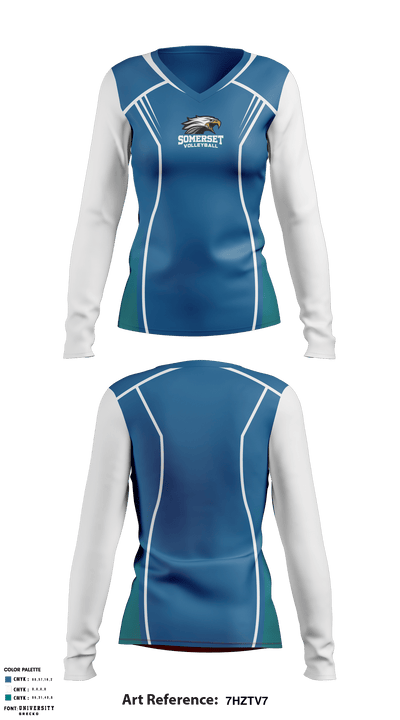 Somerset Academy Sky Pointe Volleyball 85310301 Women's Long Sleeve V-neck Shirt - 1