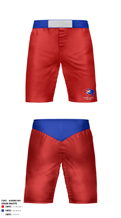 Wyoming Amateur Wrestling Association 77403720 Fight Shorts - 1