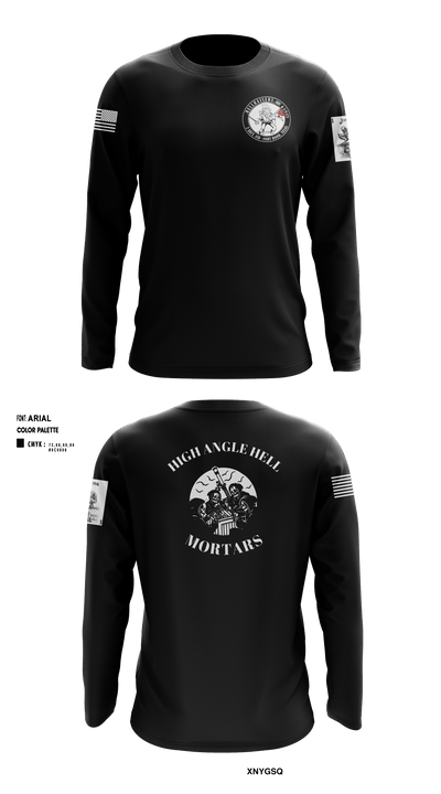 MORTAR, HHC, 1-8CAV 36118103 Long Sleeve Performance Shirt - 1