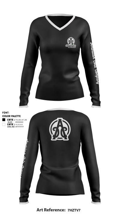 American Cola Culture 28641954 Women's Long Sleeve V-neck Shirt - 1