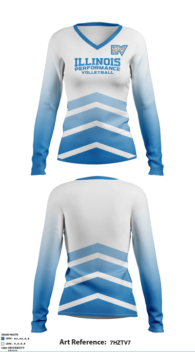 Illinois Performance Volleyball 65801807 Women's Long Sleeve V-neck Shirt - 2