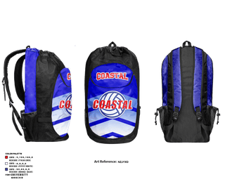Gear Bag, Coastal Volleyball Club, Women's Volleyball, Teamtime, Team time, sublimation, custom sports apparel, team uniforms, spirit wear, spiritwear, sports uniforms, custom shirts, team store, custom team store, fundraiser sports, apparel fundraiser