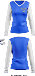 Pleasant Grove High School Lacrosse 63256449 Women's Long Sleeve V-neck Shirt - 3