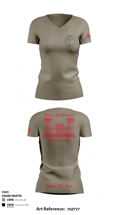 B 104th 82799853 Women's Short Sleeve V-neck Shirt - 4