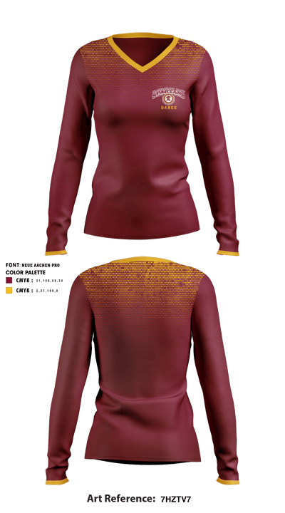 Hazelwood East High School Dance 85305898 Women's Long Sleeve V-neck Shirt - 1