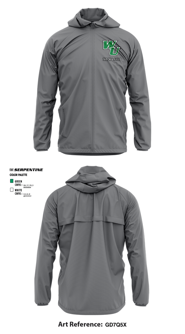 Windbreaker, Wilmington University Track, Track & Field, Teamtime, Team time, sublimation, custom sports apparel, team uniforms, spirit wear, spiritwear, sports uniforms, custom shirts, team store, custom team store, fundraiser sports, apparel fundraiser