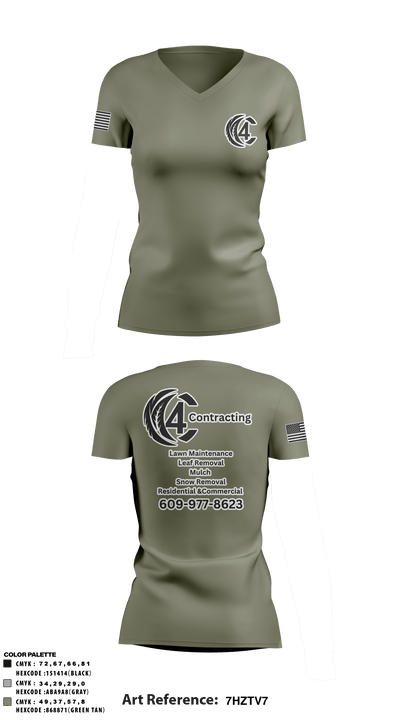 C4 36536830 Women's Short Sleeve V-neck Shirt - 5