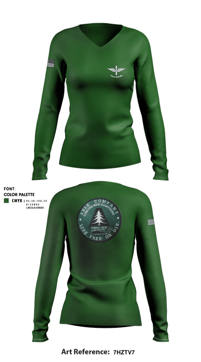 A Co 1st 169th AVN 4281212 Women's Long Sleeve V-neck Shirt - 1