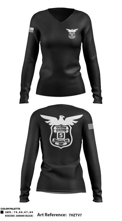 CRT 1345239 Women's Long Sleeve V-neck Shirt - 1