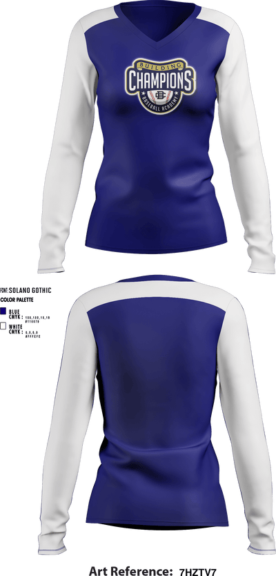 Building Champions Baseball Academy-club 83014536 Women's Long Sleeve V-neck Shirt - 1
