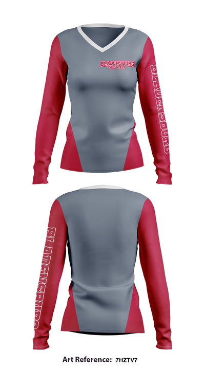 Bladensburg softball 73842192 Women's Long Sleeve V-neck Shirt - 1