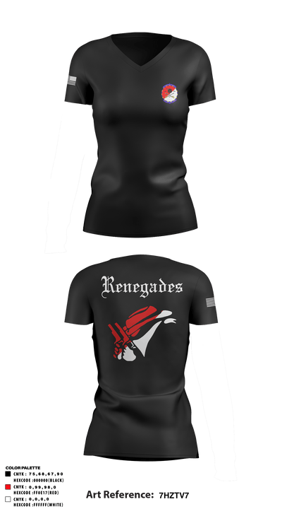 Alpha Troop 2-6 Cav Renegades 60114489 Women's Short Sleeve V-neck Shirt - 1