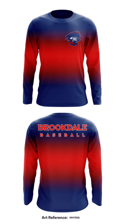 Brookdale Baseball 77652604 Long Sleeve Performance Shirt - 1