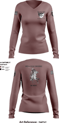 Troop C 5-4 Cavalry 34998263 Women's Long Sleeve V-neck Shirt - 1