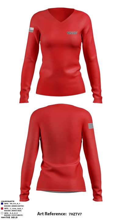 Blount County Rescue Squad 66497611 Women's Long Sleeve V-neck Shirt - 2