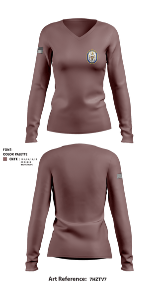 Women's Long Sleeve Vneck Shirt, , Navy, Teamtime, Team time, sublimation, custom sports apparel, team uniforms, spirit wear, spiritwear, sports uniforms, custom shirts, team store, custom team store, fundraiser sports, apparel fundraiser