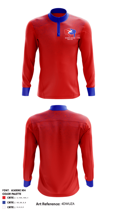Wyoming Amateur Wrestling Association 77403720 Quarter Zip Jacket - 1